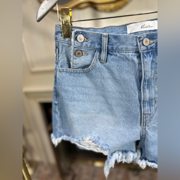 KanCan Tamra High Rise Denim Shorts – Y2K Rigid Cutoff Festival Grunge 9/28 - Picture 4 of 8